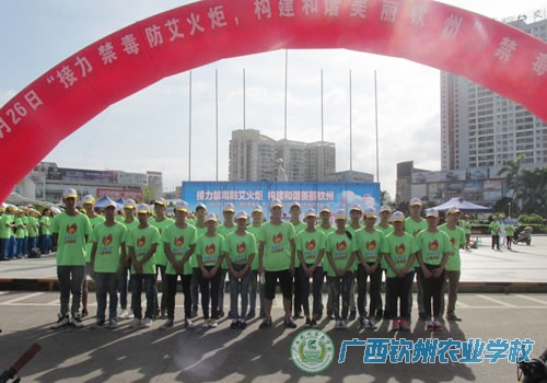 我校志愿者参加钦州市禁毒防艾千人健步走活动