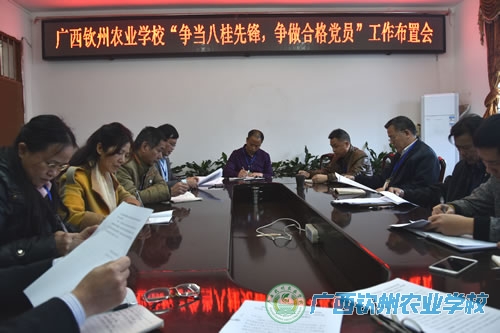 我校召开“争八桂先锋，争做合格党员”工作布置会
