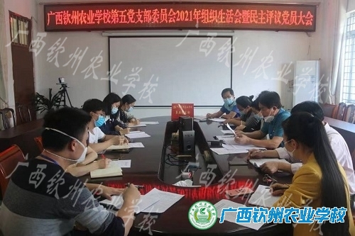 第五党支部召开2021年度组织生活会和民主评议党员