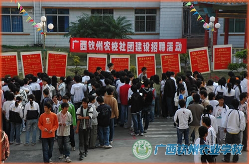 钦州农校举行隆重的社团组织建设招聘活动