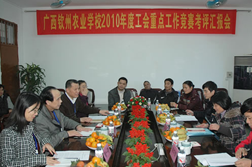 钦州市教育工会竞赛考评组莅临我校检查指导工作