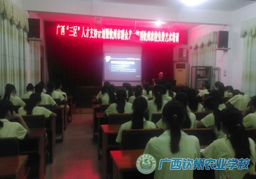 钦州市群众艺术馆到我校进行艺术培训