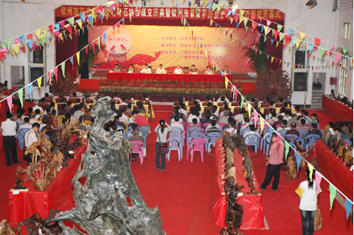 钦州市花卉盆景根艺奇石协会成立庆典暨首届展览在我校举行