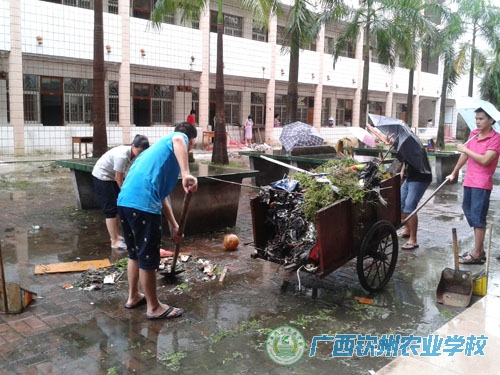 我校师生开展“清洁校园”迎接新学年