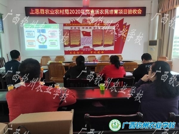 广西钦州农业学校承办的2020年上思县高素质农民培育项目 验收顺利通过